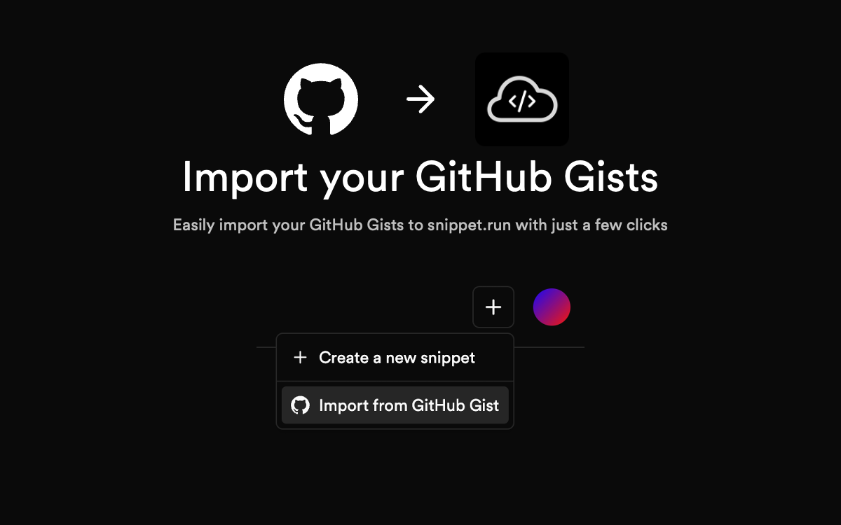 Import Snippets from GitHub Gist
